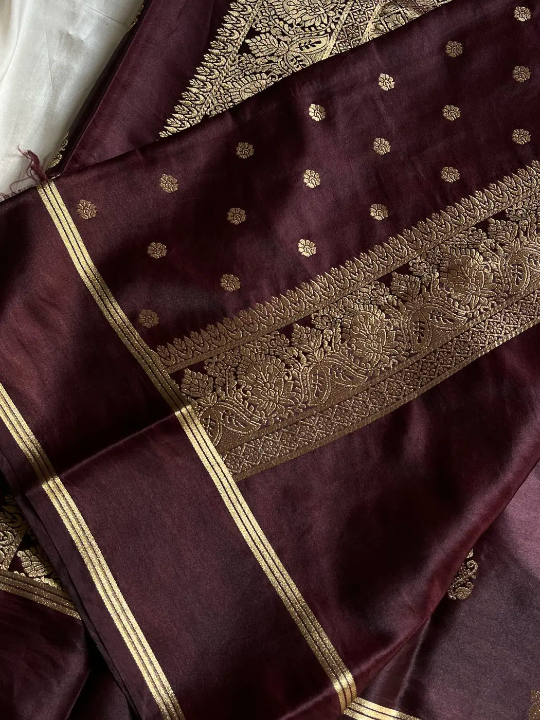 Crepe Silk Saree – Coffee brown