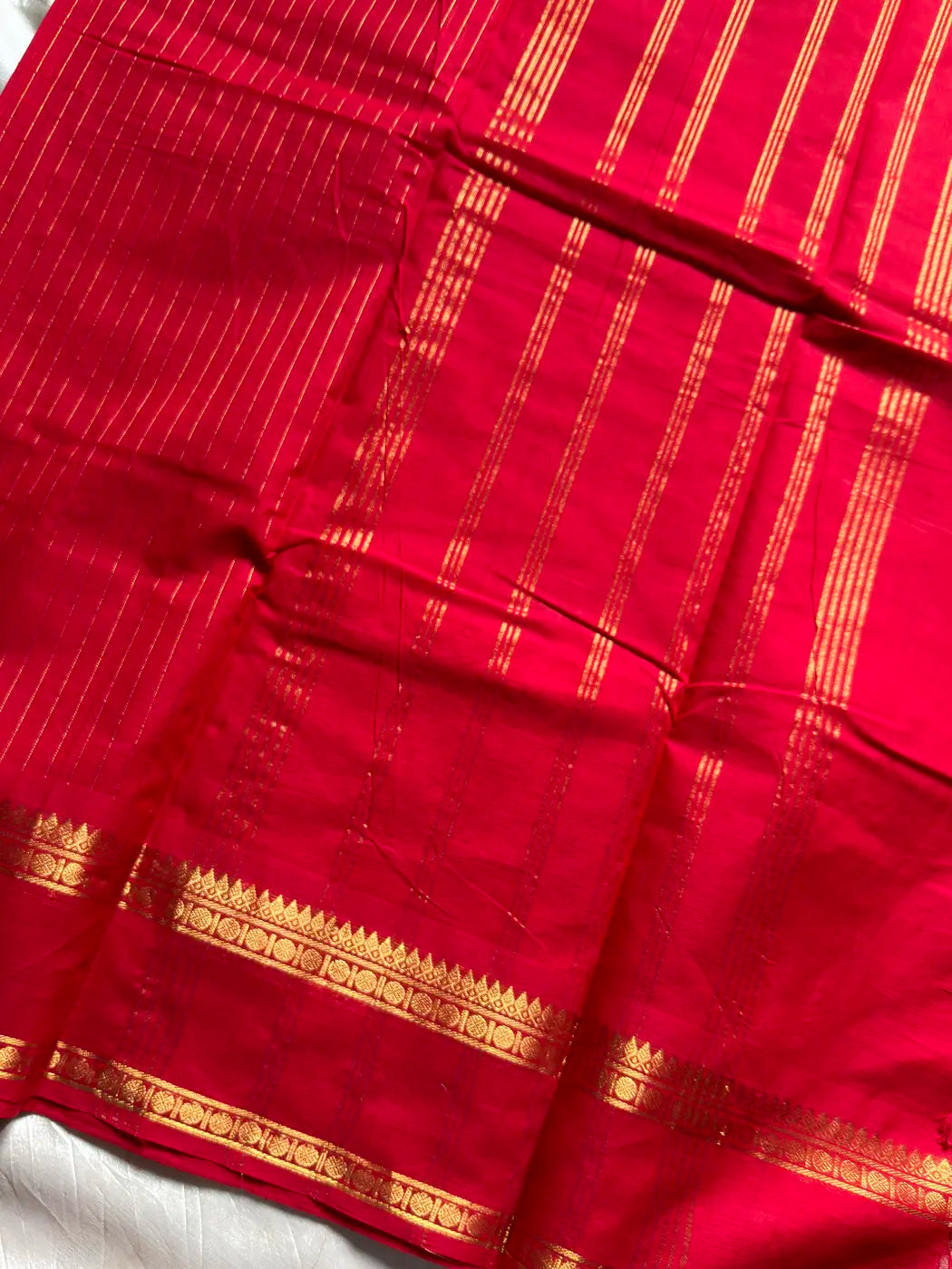Zari Edition | Red Kanchi Cotton Saree