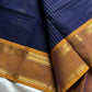 Zari Edition | Blue Kanchi Cotton Saree with Dual Ganga Jamuna Border