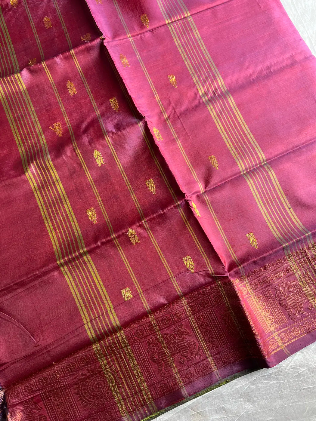 Vegan Silks | Chinnalampattu Saree – Golden Yellow