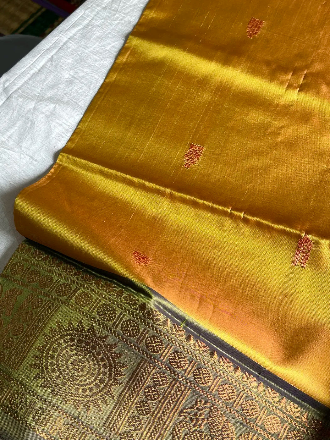 Vegan Silks | Chinnalampattu Saree – Golden Yellow
