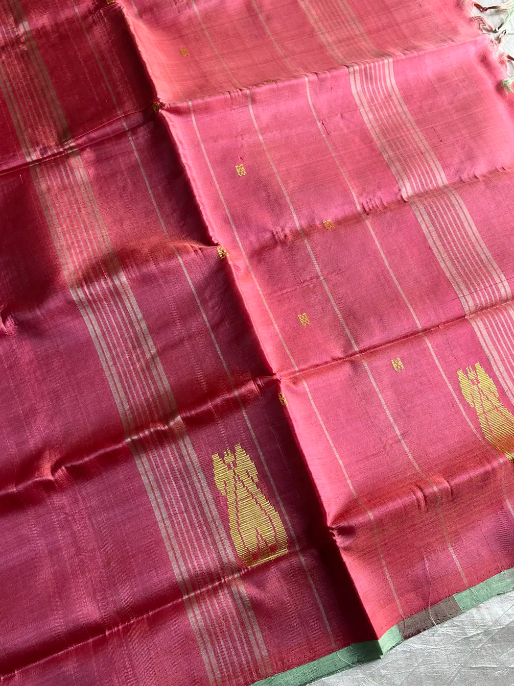Vegan Silks | Chinnalampattu Saree – Mint Green
