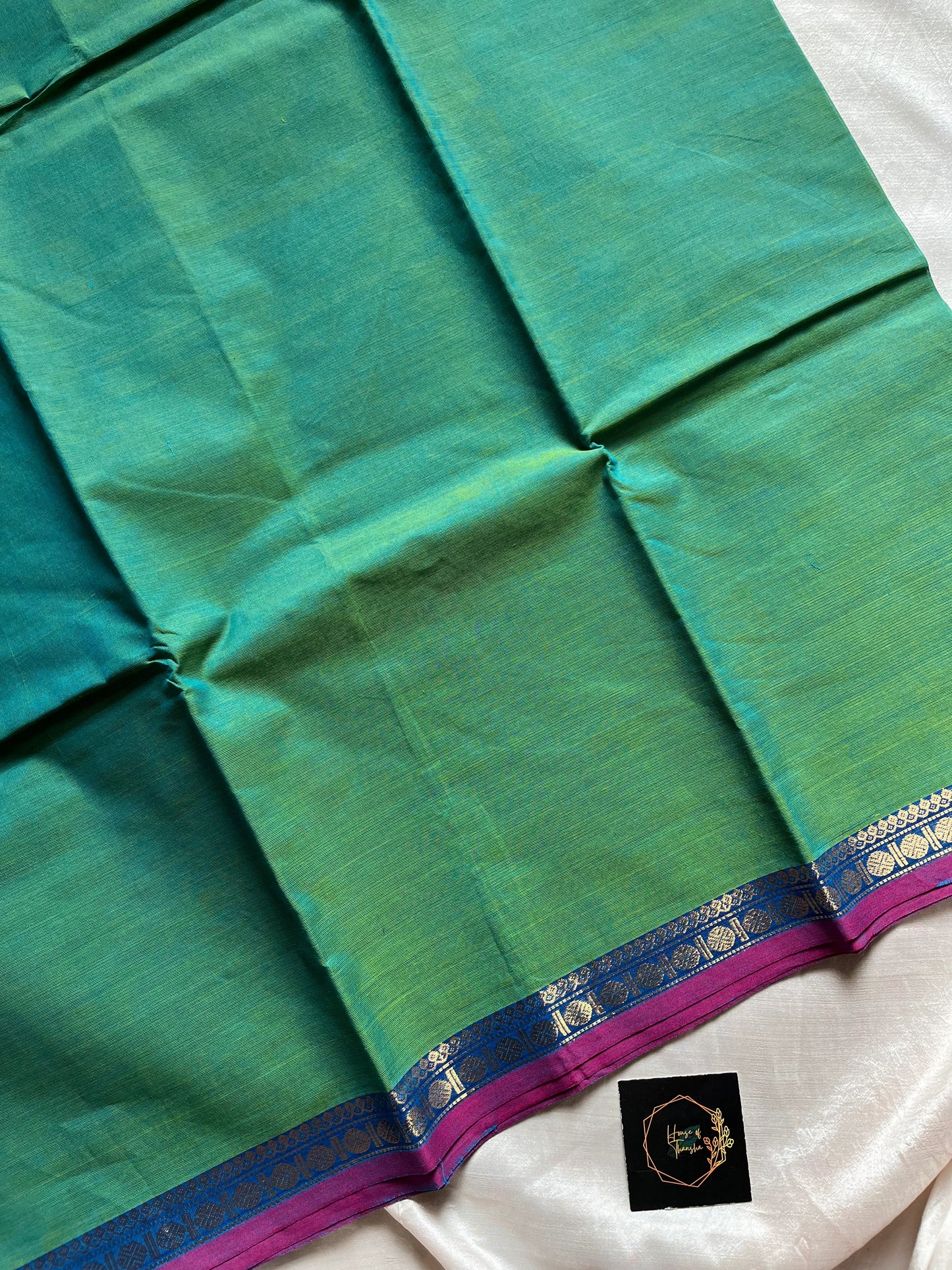 Subtle Weaves Handwoven Kanchi Cotton Saree with Small Border – Soft, breathable premium cotton saree by House of Thansha, blouse not included