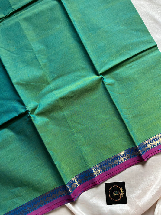 Subtle Weaves Handwoven Kanchi Cotton Saree with Small Border – Soft, breathable premium cotton saree by House of Thansha, blouse not included