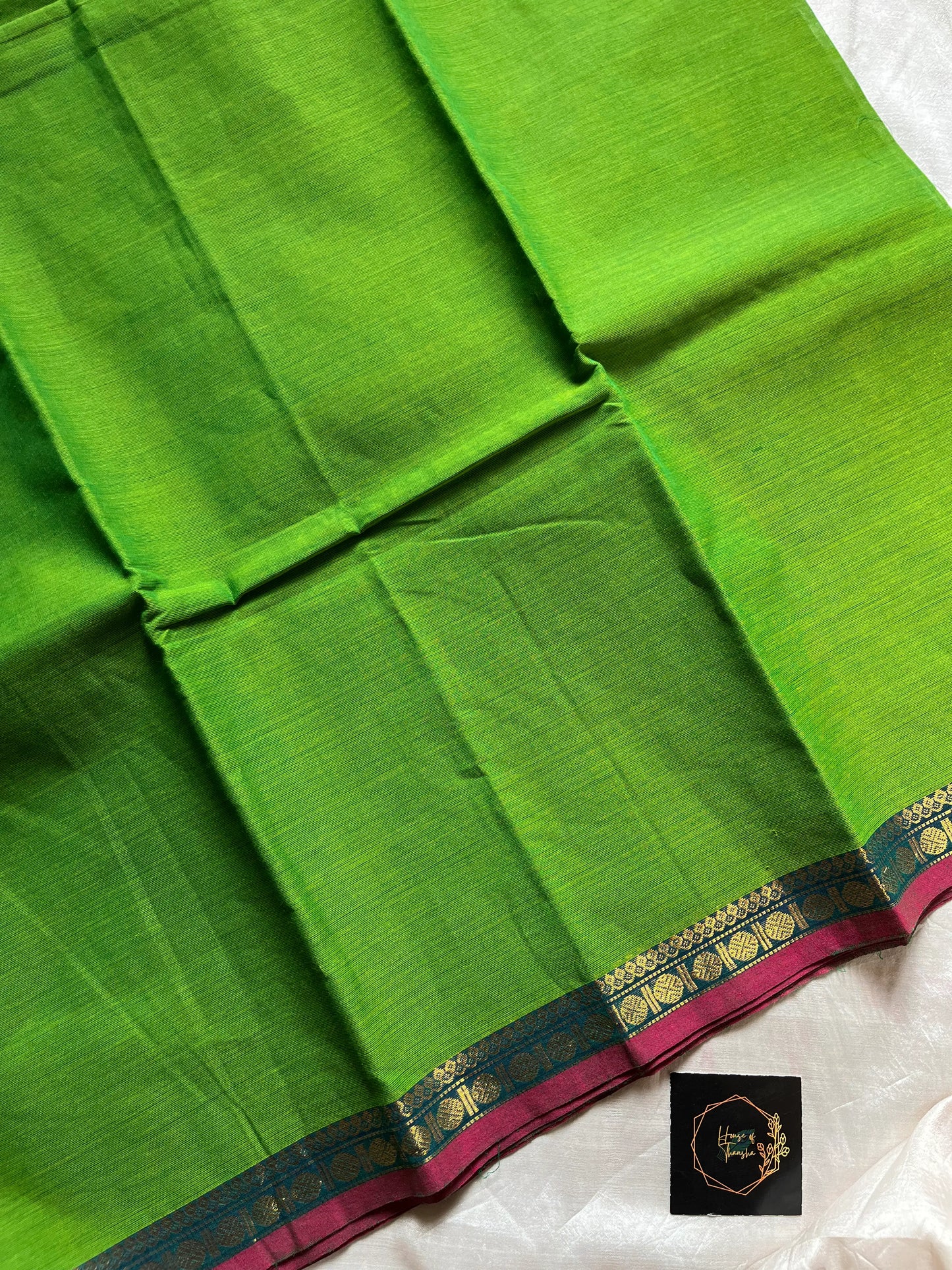 Subtle Weaves Handwoven Kanchi Cotton Saree with Small Border – Soft, breathable premium cotton saree by House of Thansha, blouse not included