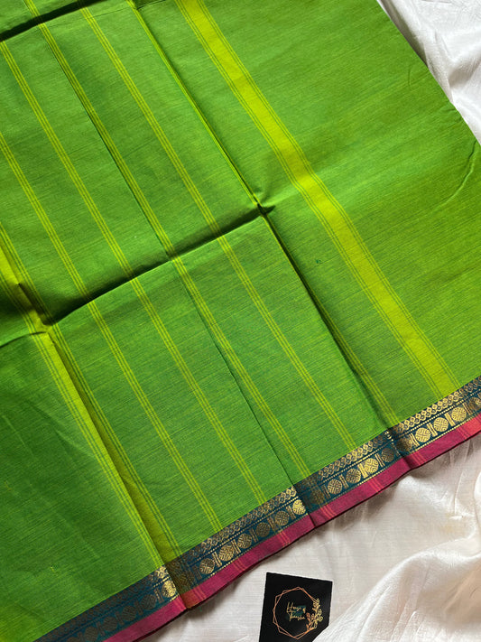 Subtle Weaves Handwoven Kanchi Cotton Saree with Small Border – Soft, breathable premium cotton saree by House of Thansha, blouse not included