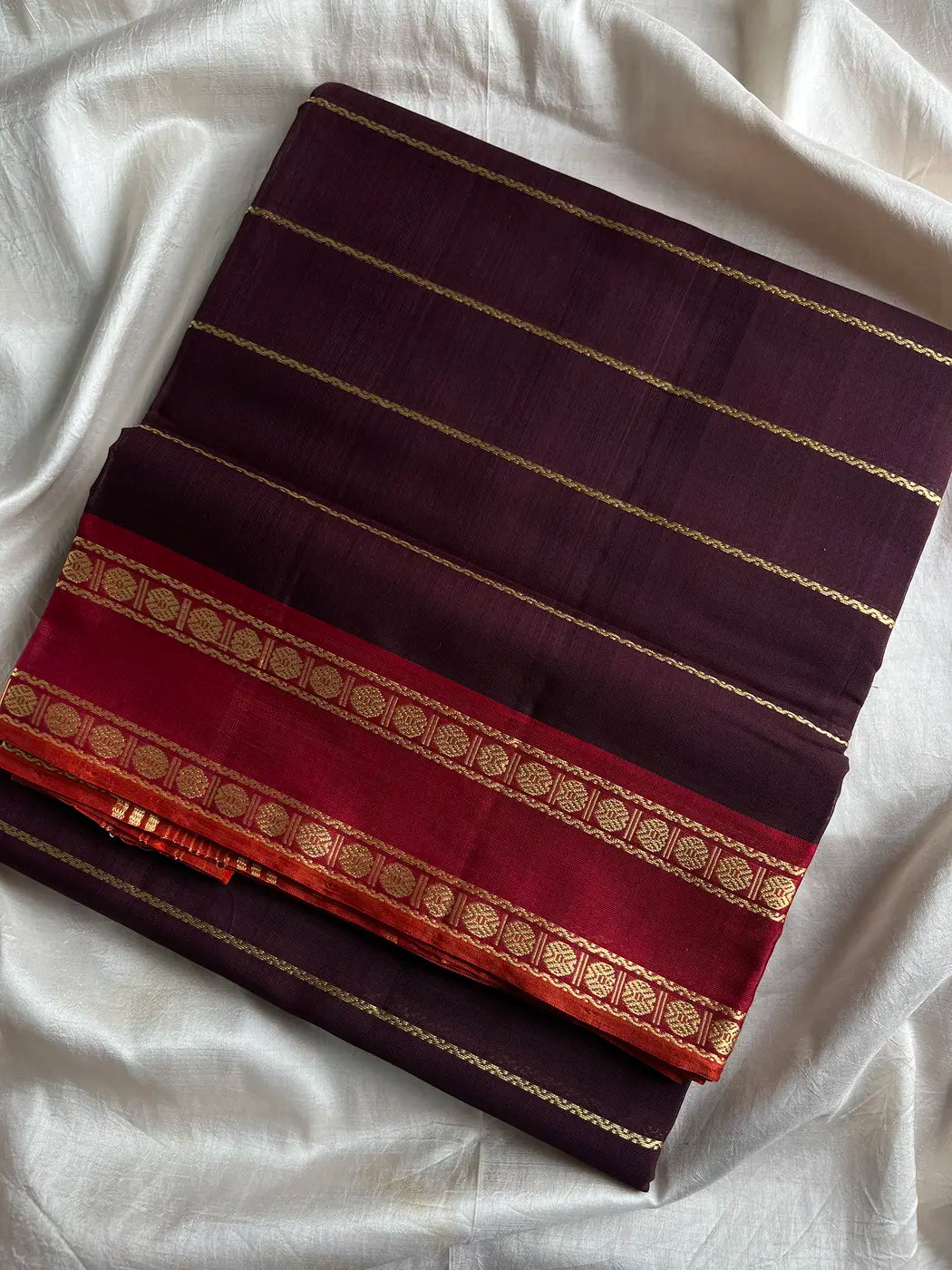 Devendra Saree – Coffee Brown | Handloom Vegan Art silk
