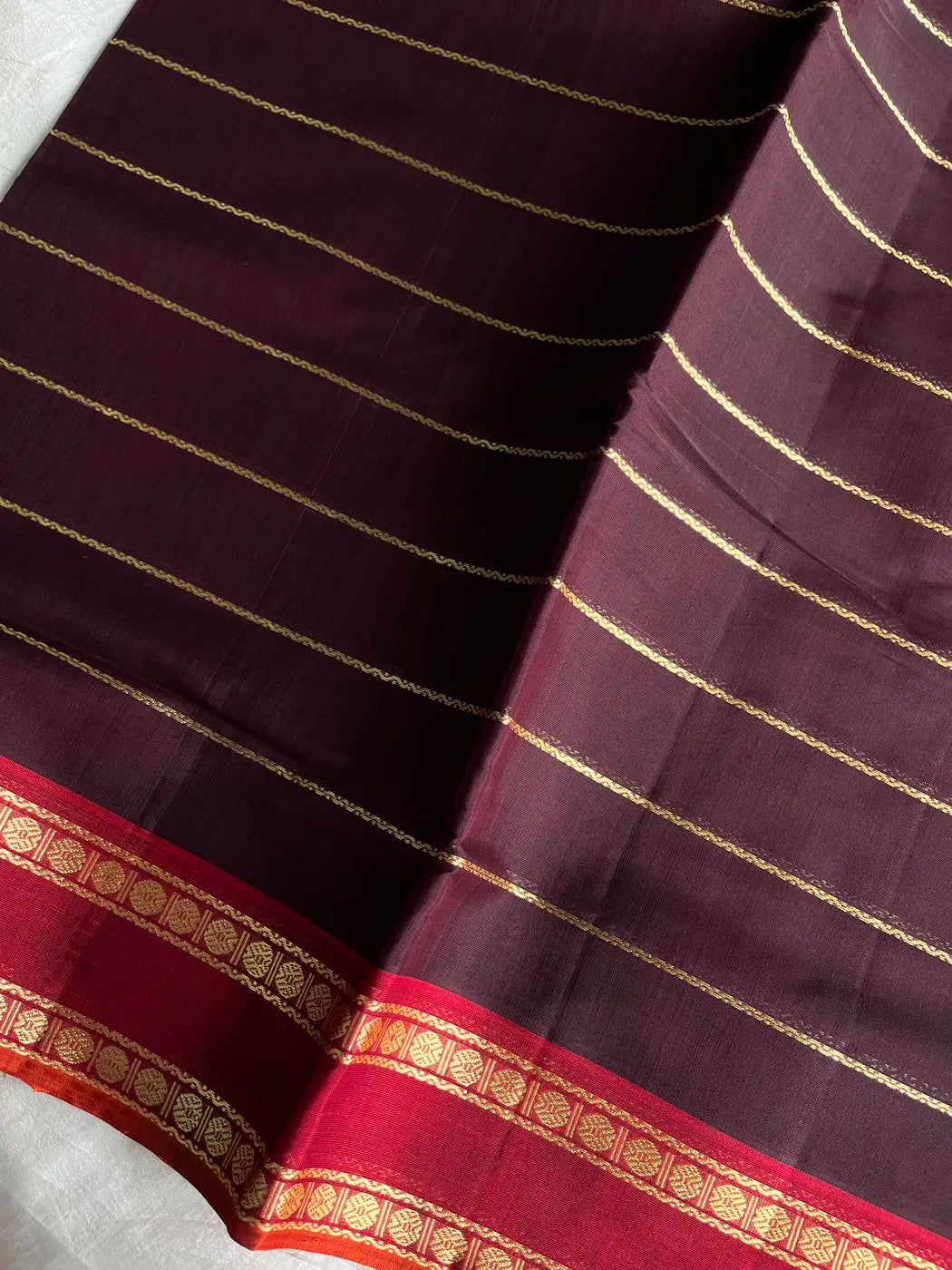 Devendra Saree – Coffee Brown | Handloom Vegan Art silk