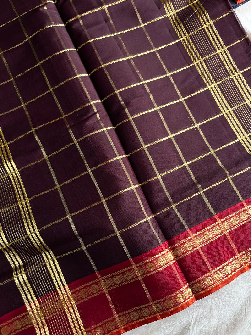 Devendra Saree – Coffee Brown | Handloom Vegan Art silk