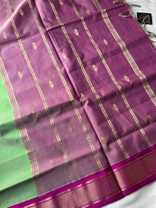 Throne Edit – Green 120 Counts Mercerised Chettinadu Cotton Saree