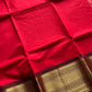 Subtle Weaves | Red Kanchi Cotton Saree