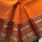 Subtle Weaves | Orange Kanchi Cotton Saree