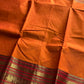Subtle Weaves | Orange Kanchi Cotton Saree
