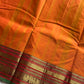 Subtle Weaves | Orange Kanchi Cotton Saree