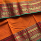 Subtle Weaves | Orange Kanchi Cotton Saree