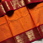 Mango Yellow X Orange Kanchi Cotton Saree with maroon - house of thansha