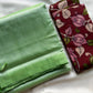Plain Mangalagiri Silkcotton Saree - Pastel Green (Contrast Blouse)