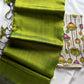 Plain Mangalagiri Silkcotton Saree - Green (Contrast Blouse)