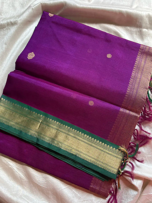 Pattu Nool Edit | Kanchi Silkcotton saree - Purple