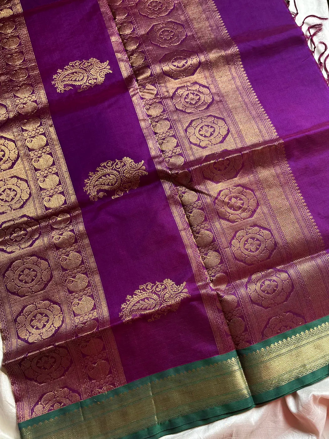 Pattu Nool Edit | Kanchi Silkcotton saree - Purple
