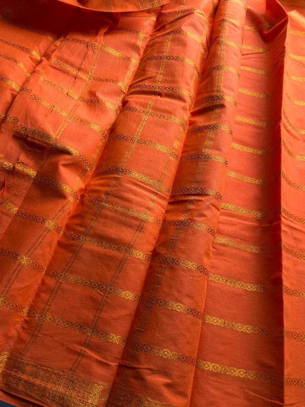 Madurai Sungudi Cotton - Orange
