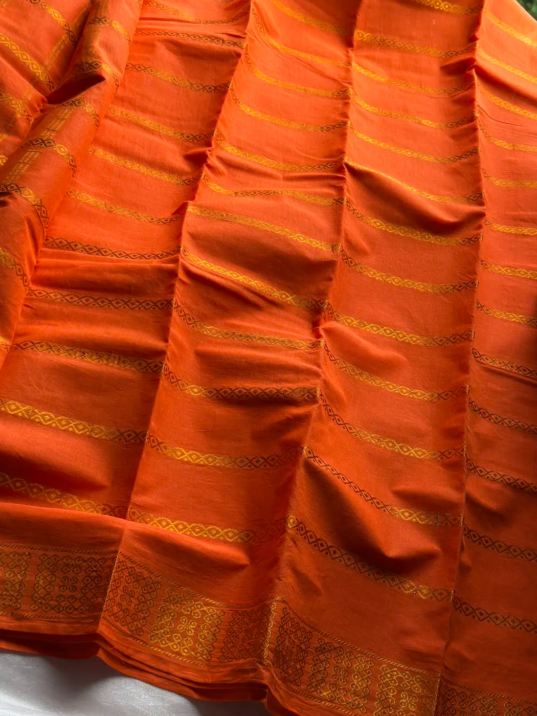 Madurai Sungudi Cotton - Orange