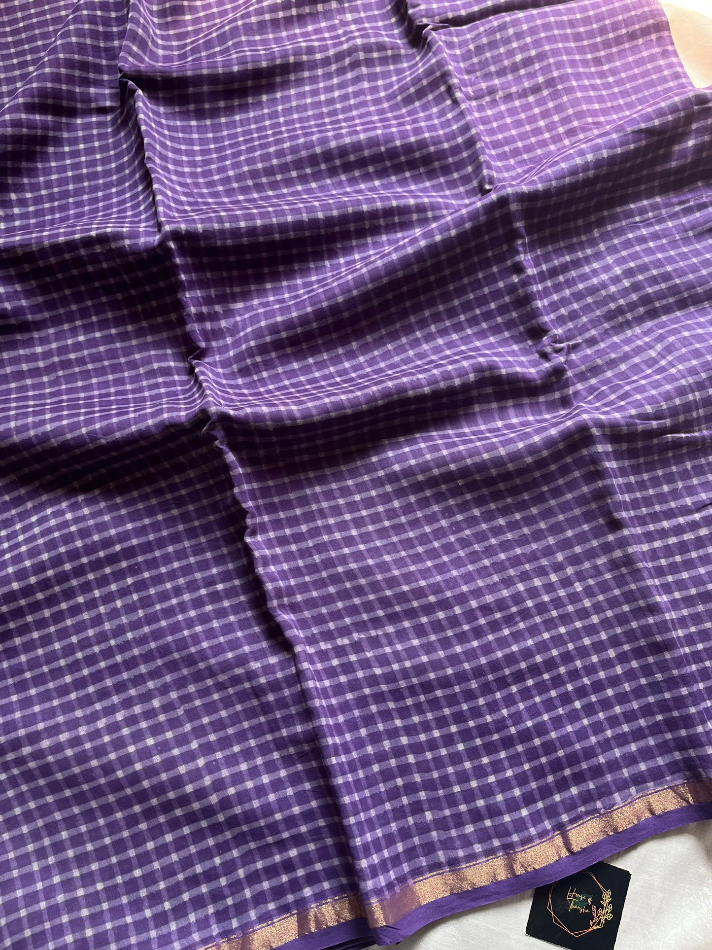 Chanderi Silk Cotton Saree - Purple