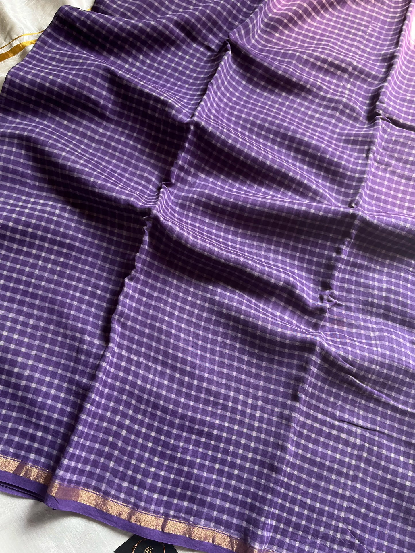 Chanderi Silk Cotton Saree - Purple