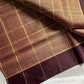 Vegan Weaves –  Pastel brown Checked Handloom Art Silk Saree