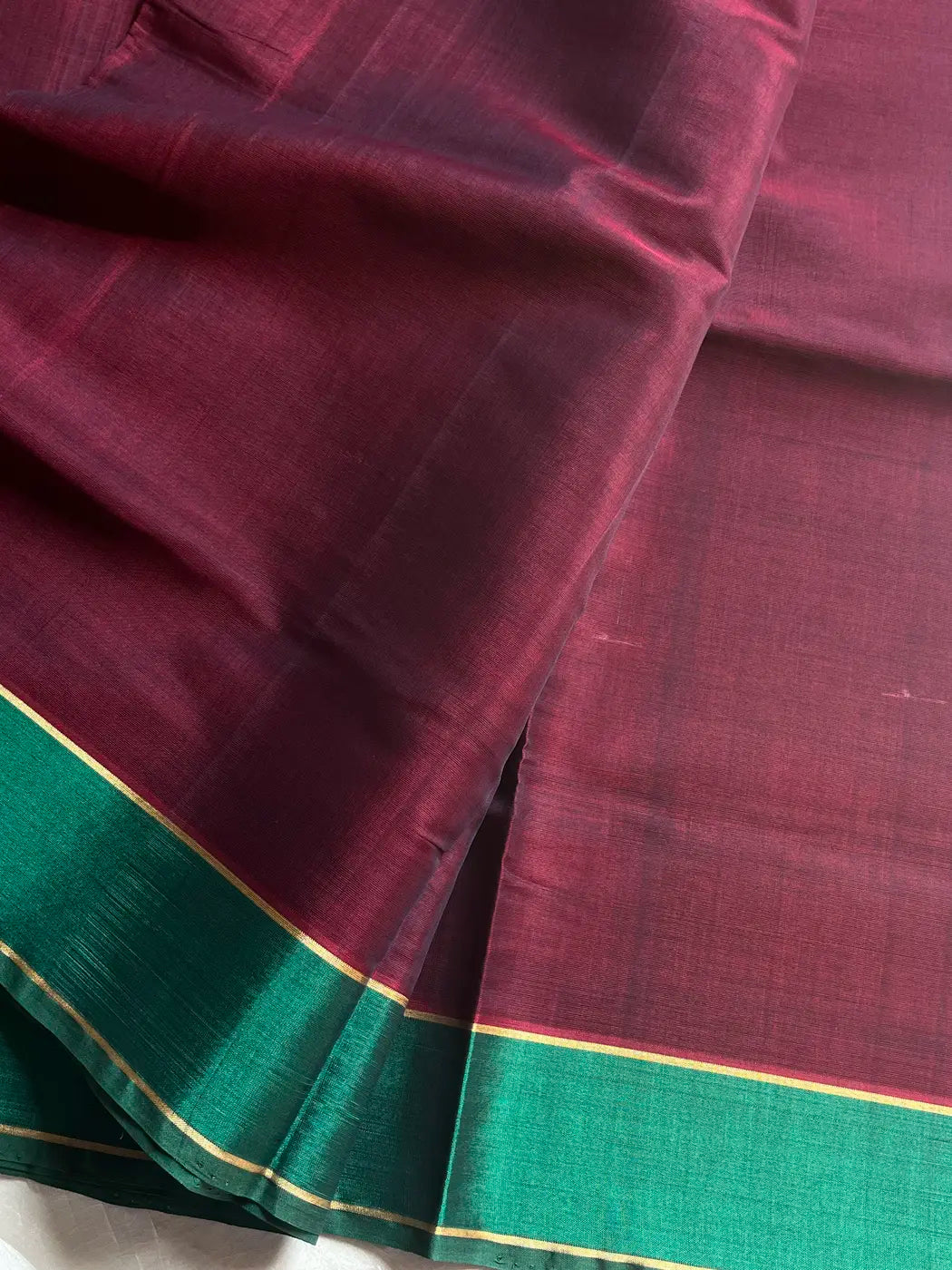 Vegan Silk Saree – Maroon Handloom Art Silk
