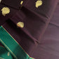 Vegan Silk Saree – Dark Velvet Plum & Green Handloom Art Silk