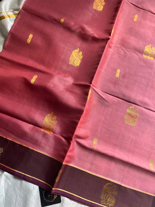 Vegan Silk Saree – Pastel Pink Handloom Art Silk
