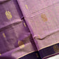 Lavender handloom art silk cotton saree with running blouse – House of Thansha