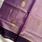 Lavender handloom art silk cotton saree with running blouse – House of Thansha