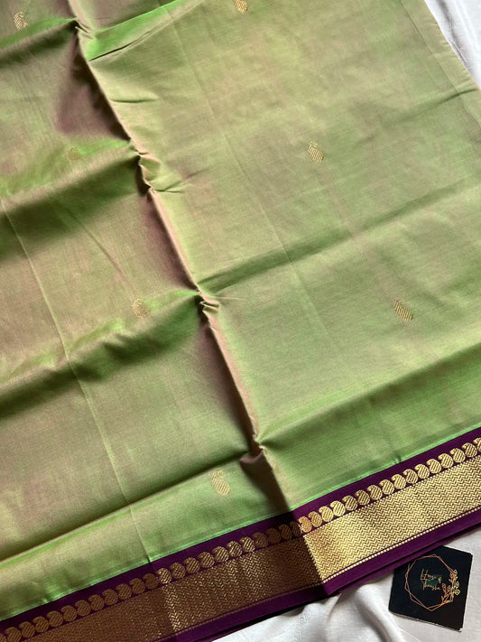Throne Edit – Green 120 Counts Mercerised Chettinadu Cotton Saree