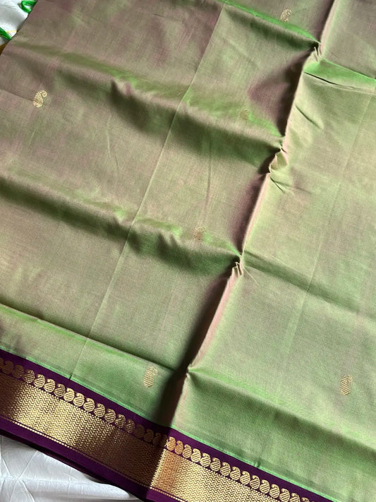 Throne Edit – Green 120 Counts Mercerised Chettinadu Cotton Saree