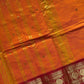 Mango Yellow X Orange Kanchi Cotton Saree with maroon - house of thansha