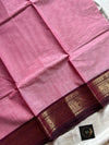 Subtle Weaves | Pastel Rose Pink Chettinadu Cotton Saree