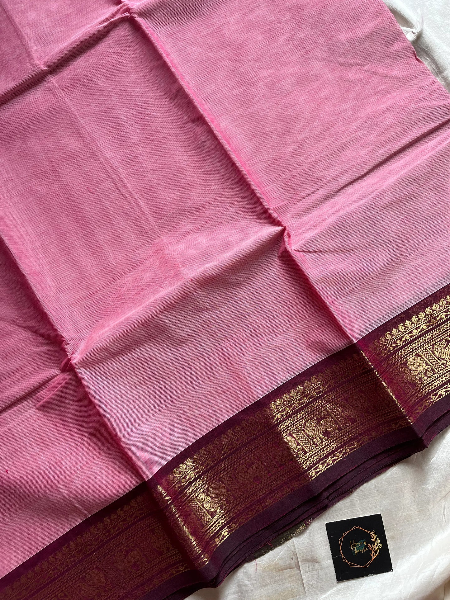 Subtle Weaves | Pastel Rose Pink Chettinadu Cotton Saree
