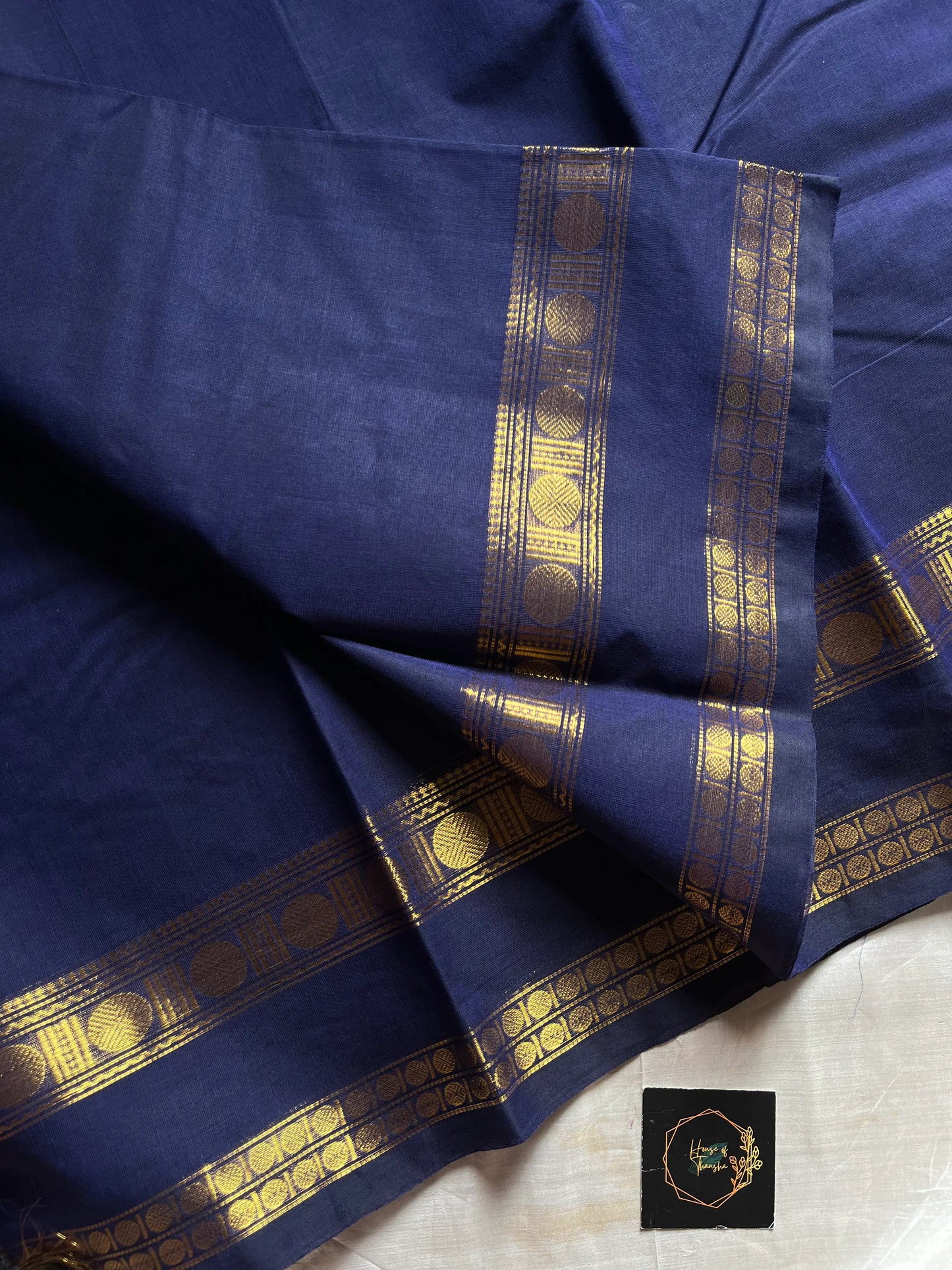 Subtle Weaves – Rich Blue Chettinadu Cotton Saree