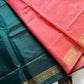 Vegan Silks | Chinnalampattu Saree – Dark Green & Peach