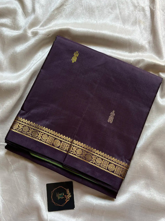 Vegan Silks | Chinnalampattu Saree – Vintage Berry & Green