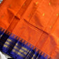 Vintage Looms | Orange Semi-Silk Cotton Saree