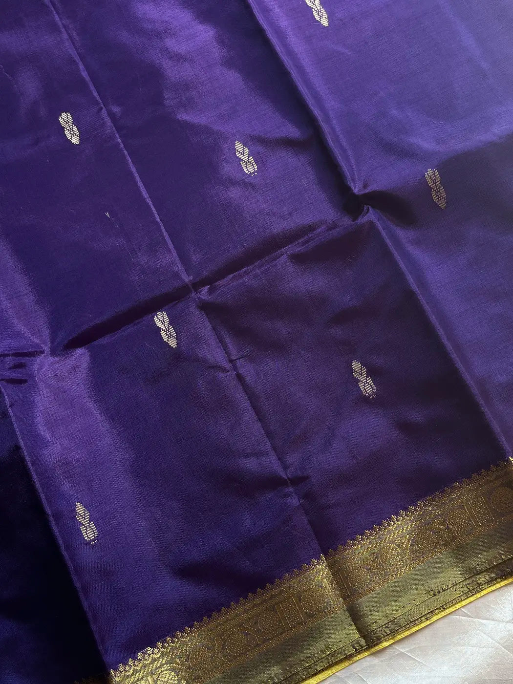 Vegan Silks | Chinnalampattu Saree – Purple & Yellow