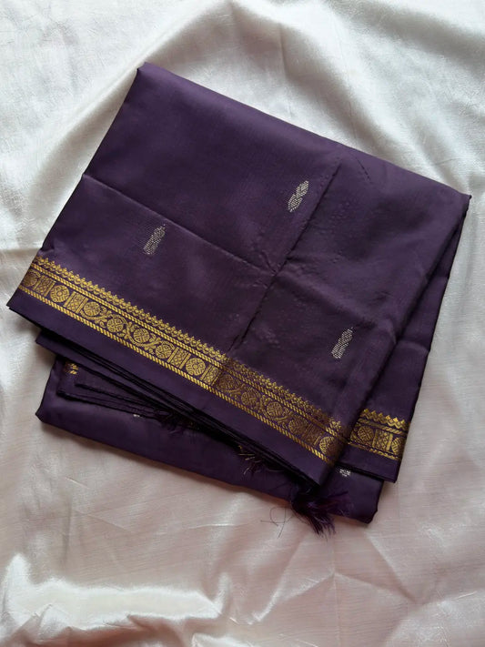 Vegan Silks | Chinnalampattu Saree – Deep Aubergine