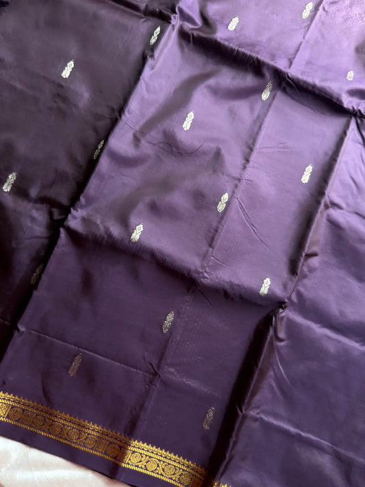 Vegan Silks | Chinnalampattu Saree – Deep Aubergine