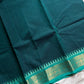 Peacock Tone Chettinadu Cotton Saree with Vibrant Blue Zari Border – House of Thansha