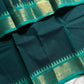 Peacock Tone Chettinadu Cotton Saree with Vibrant Blue Zari Border – House of Thansha