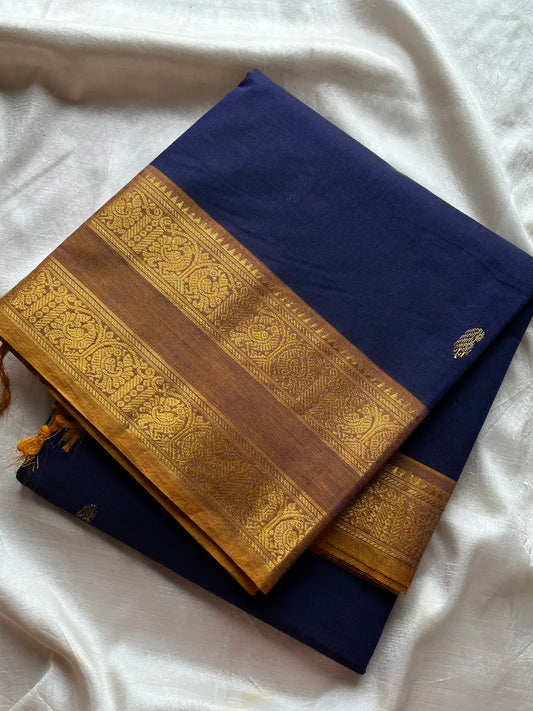 Vintage Loom Edit | Blue Kanchi Cotton Saree