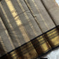 Grey Chettinadu Cotton Saree with Black Zari Border – House of Thansha